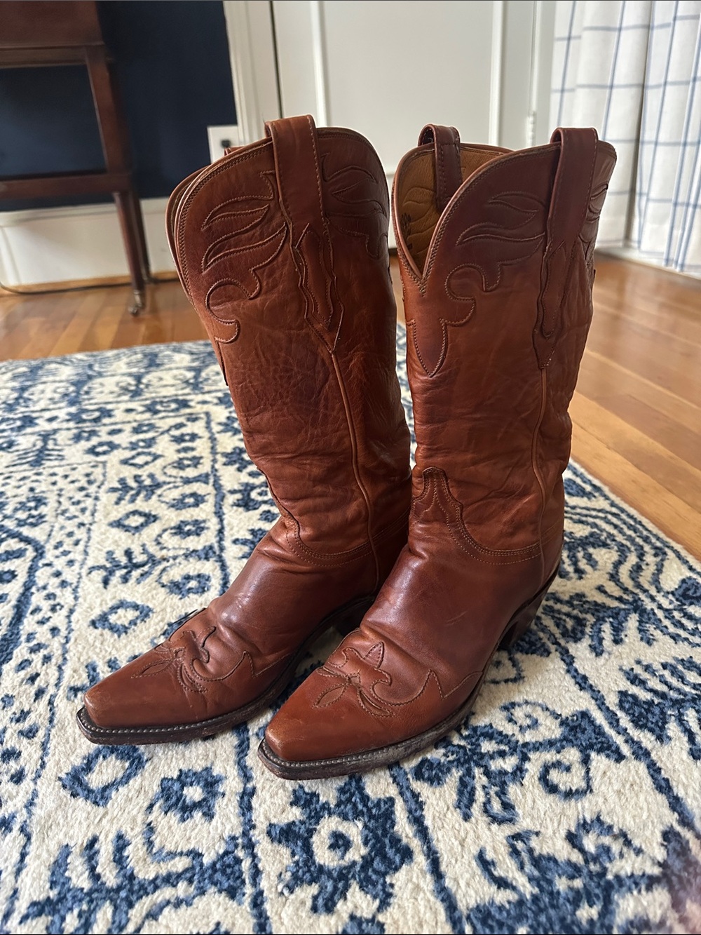 Vintage  Lucchese Brown Leather Women's Cowboy Boots